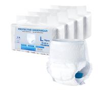 VEVOR Ropa Interior para Adultos para Incontinencia, 1000 ml Alta Absorción, Previene Eficazmente las Fugas Laterales, con Puños Antifugas e Indicador Humedad, Talla L, 64 uds, 700 x 800 x 20 mm