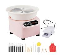 VEVOR Rueda de alfarería de 28 cm, máquina de cerámica eléctrica de 350 W, con pedal y pantalla táctil LCD, disco de cerámica de accionamiento directo con herramientas de moldeo para manualidades,