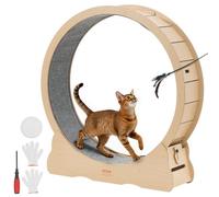 VEVOR Rueda de Ejercicio para Gatos, Diámetro Interior de 1080 mm, para Gatos de 8,6 a 12,7 kg, con Superficie de Alfombra y Mecanismo de Bloqueo, Ruedas Silenciosas de TPE, 1200 x 340 x 1275 mm