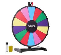 VEVOR Rueda de la Fortuna, 14 Ranuras, con Soporte, Juegos de Lotería Ruleta Ganadora con Borrador de Pizarra y 2 Marcadores, 6 Colores, para Fiestas y Ferias Comerciales, 458 x 205 x 550 mm