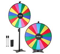 VEVOR Rueda de la Fortuna, 18 Ranuras, con Soporte, Altura Ajustable, con Borrador de Pizarra y 2 Marcadores, 6 Colores, Ideal para Fiestas, Pubs, Ferias Comerciales, Aulas, 910 x 345 x 1805 mm
