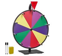 VEVOR Rueda de la Fortuna Interactiva, 10 Ranuras, Soporte, Ruleta Ganadora de Juegos de Lotería con Borrador de Pizarra y 2 Marcadores, 5 Colores, para Fiestas, Pubs, Ferias, 300 x 160 x 390 mm