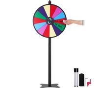 VEVOR Rueda de Lotería de 601 mm Rueda de Fortuna de Borrado en Seco con 14 Ranuras Rueda de Suerte en Mesa o Soporte con 2 Marcadores Juego de Bingo Equilibrado y de Rotación Suave Juego para Fiesta