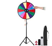 VEVOR Rueda de Premio Mesa de Color 61 cm con Trípode Plegable, Soporte de 14 Ruedas, Rueda de Color con Pies de Goma Antideslizantes, Altura Ajustable de 117-155cm, Peso de 4,3 kg de Alta Resistencia