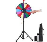VEVOR Ruleta de la Fortuna con Cantidad de Ranuras 46 cm, Juego de Ruleta con Diámetro de la Rueda 14, Ruleta de La Suerte de La Suerte Adultos Juego de La Ruleta con Trípode Ajustable para Fiesta