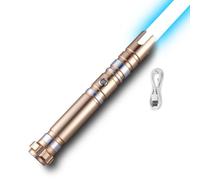VEVOR Sable de Luz de 104 cm con 12 Colores RGB, Sonido FX y Mango Realista, Espadas de Sable Iluminadas Recargables para Adultos y Niños para Cosplay de Halloween y Navidad, Cumpleaños, Dorado