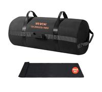VEVOR Saco de Arena a Fitness, Resistente, Ajustable, 57 a 90 kg, para Entrenamiento de Fuerza, con Pesas y Asas, Entrenamiento Cruzado y Gimnasio en Casa, Negro, sin Relleno, 900 x 410 x 410 mm