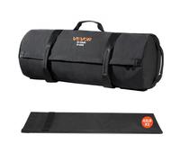 VEVOR Saco de Arena para Fitness, Resistente, con Asas, de 22,5 a 57 kg, para Entrenamiento de Fuerza, con Pesas, Entrenamiento Cruzado y Gimnasio en Casa, Negro, sin Relleno, 760 x 380 x 380 mm