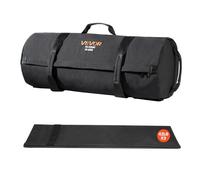VEVOR Saco de Arena para Fitness, Resistente, con Asas, de 22,5 a 57 kg, para Entrenamiento de Fuerza, con Pesas, Entrenamiento Cruzado y Gimnasio en Casa, Negro, sin Relleno, 760 x 380 x 380 mm