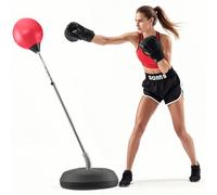 VEVOR Saco de Boxeo 43x43x146 cm Saco de Boxeo Reflex para Adolescentes Adultos Juego de Saco de Boxeo de Altura Ajustable con Guantes de Boxeo y Soporte para Entrenamiento, Alivio del Estrés, Fitness