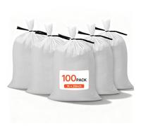 VEVOR Sacos de Arena Vacíos con Cintas, Capacidad 22,6 kg, de Polipropileno Tejido, Resistentes al Desgarro y a los Rayos UV para Barreras de Protección contra Inundaciones, 400 x 660 mm, 100 uds