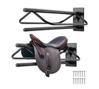 Vevor Saddle Rack con barra de almohadilla 23.8 x 12.6 x 10.2 en 2 paquetes Soporte de silla de monada montada en la pared soporte de acero de servic