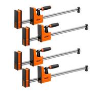 VEVOR Sargentos de Barra 4 Piezas 60,96 cm Abrazaderas de Barra para Madera, Capacidad de Fuerza de 680 kg, Función de Sujeción y Separación, Acero al Carbono, Juego de Herramientas para Carpintería