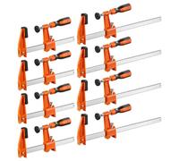 VEVOR Sargentos de Barra 8 Pcs 15,24 cm y 30,48 cm Abrazaderas de Barra, Fuerza de Sujeción de 272 kg, de Acero al Carbono Almohadillas de Plástico, Bloqueo Automático, Herramientas para Carpintería