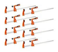 VEVOR Sargentos de Barra 8 Piezas 60,96 cm Abrazaderas Tipo F de Apriete, Capacidad de Fuerza de 272 kg, Bloqueo Automático, de Acero al Carbono, Almohadillas de Plástico, Herramientas de Carpinteros