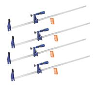 VEVOR Sargentos de Barra para Carpintería, 4 Piezas Apertura de 91,4 cm, Abrazadera en F Bloqueable de Hierro Fundido y Acero al Carbono con Límite de Carga de 272 kg para Carpintería y Metalurgia