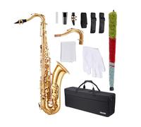 VEVOR Saxofón Tenor en Si Bemol, Juego de Saxofón Bend con Estuche, Boquilla, Correas, Paño de Limpieza, Guantes, Correa para el cuello, 23 Teclas para Músicos de Todos Los Niveles, Dorado