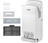 VEVOR Secador de manos eléctrico comercial, 2000 W, filtro HEPA, secador de manos de pared, motor de escobillas de carbón, secador de manos, color blanco, velocidad del aire 100 m/s, ideal para