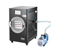 VEVOR Secadora por Congelación al Vacío Máquina de Secado por Congelación 4-6 kg Bandejas de 4 Capas Bomba de Vacío Temporizador Ajustable y Control de Temperatura para Frutas, Verduras, Negro