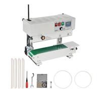 VEVOR Selladora Continua de Acero al Carbono de Bolsas de Banda Ancho de Sellado de 6-12 mm, Sellador Vertical con Control de Temperatura Digital para Película de Bolsa de Plástico de 0,02-0,8 mm