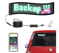 VEVOR Señal LED programable, panel de desplazamiento LED P5 a todo color para bricolaje, control de aplicación Bluetooth, texto patrón, mensaje GIF 38 x 10 cm