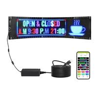 VEVOR Señal luminosa LED programable flexible, panel de visualización desplazable a todo color P5, panel publicitario, control de aplicaciones Bluetooth, para tienda, bar, publicidad, 83,5 x 20 cm