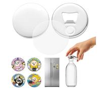 VEVOR Set de 50 Chapas para Hacer 75 mm Traseras Magnéticas y Abrebotellas | Pines Personalizados de Imanes para Nevera y con Abridor, Cubierta de Metal, Recambios de Chapas para Bricolaje Decoración
