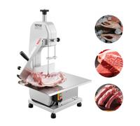VEVOR Sierra de Cinta Eléctrica Comercial para Carne y Huesos de Acero Inoxidable de 650 W para Encimera, Grosor Máximo de Corte de 110 mm, para Costillas de Cerdo y Res, 415 x 483 x 750 mm, Plata