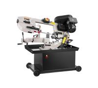 VEVOR Sierra de cinta para metal VEVOR de 1,1 kW, 17,8 x 21,8 cm, capacidad de corte horizontal y vertical, 4 velocidades, velocidad variable, 220 V, base giratoria de 0° a 45° para trabajar con acero