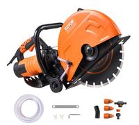 VEVOR Sierra Eléctrica para Hormigón 356mm 2800W Sierra Circular de Alta Potencia Profundidad de Corte de 127 mm Sierra de Disco Húmeda/Seca con Tubería de Agua Bomba de Agua Hoja para Piedra Ladrillo