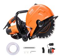 VEVOR Sierra Eléctrica para Hormigón 356mm 2800W Sierra Circular de Alta Potencia Profundidad de Corte de 127 mm Sierra de Disco Húmeda/Seca con Tubería de Agua Bomba de Agua Hoja para Piedra Ladrillo