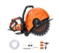 VEVOR Sierra Eléctrica para Hormigón 406mm 2800W Sierra Circular de Alta Potencia Profundidad de Corte de 152mm Sierra de Disco Húmeda/Seca con Tubería de Agua Bomba de Agua Hoja para Piedra Ladrillo