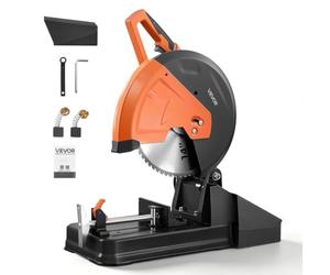 VEVOR Sierra Tronzadora para Corte de Metal 355 mm Corte en Frío 2800 W | Cortadora de Metales para Fabricación, Soldadura, Construcción, Rango de Inglete +/- 45°, 1100 RPM, Protección de Chispas