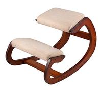 VEVOR Silla Arrodillada Ergonómica Taburete Madera Corrección de Postura Oscilante Casa Grande Home Office o Silla de Escritorio, Cojines para Las Rodillas Color Nuez