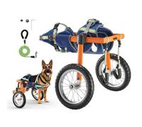 VEVOR Silla de 2 Ruedas para Perros para Patas Traseras, Ajustable en Altura, Anchura y Longitud, con Ruedas Amortiguadoras, Aleación Aluminio, para Perros Lesionados o Discapacitados hasta 39 kg
