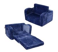 VEVOR Silla de Bebé Plegable 2 en 1, Sofá Cama para Niños Pequeños, Sofá de Espuma Suave y Cómodo, Tumbona Convertible para Bebés, Asiento de Silla para Niños, Azul, 1040 x 580 x 320 mm, Carga 20 kg