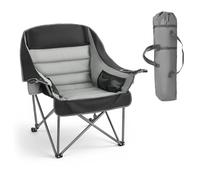 VEVOR Silla de Camping Plegable Capacidad Máxima de 204 kg con Respaldo Acolchado, Silla de Pesca de Tela Oxford 600D Portátil con Portavasos y Bolsillos para Exteriores Barbacoa Playa Senderismo