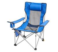 VEVOR Silla de Camping Reclinable Portátil 1530 x 830 x 730 mm Carga de 149,69 kg, Silla de Camping Plegable con Reposapiés, Portavasos, Bolsillo Lateral y Reposacabezas para Camping, Pesca, Azul