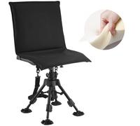 VEVOR Silla de Caza Giratoria Silenciosa de 360°, Plegable y Portátil, con Estructura de Acero Resistente, Asiento Tipo Taburete, con Funda, Patas Giratorias Antihundimiento, Altura Ajustable