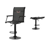 VEVOR Silla de Caza Giratoria Silenciosa de 360°, Ligera, con Estructura de Acero Resistente, Asiento Tipo Taburete, Reposabrazos Acolchados, Carga 136 kg, para Pesca y Camping al Aire Libre.