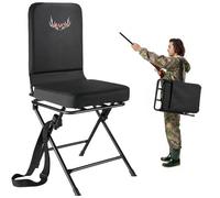 VEVOR Silla de Caza Giratoria Silenciosa de 360°, Plegable, Ligera y Portátil, con Estructura de Acero y Asiento Tipo Taburete, con Correa de Hombro Ajustable, Carga 136 kg, 400 x 500 x 910 mm