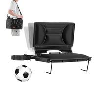 VEVOR Silla de Grada Plegable con Respaldo, Acolchada y con Correa para el Hombro, para Estadio, Eventos Deportivos, Conciertos o Eventos al Aire Libre, Fabricada en Licra, Color Negro, 1 ud