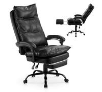 VEVOR Silla de Oficina con Respaldo Reposapiés Almohada Lumbar Altura Ajustable