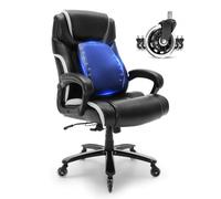 VEVOR Silla de Oficina de Cuero Silla Ejecutiva Ergonómica con Soporte Lumbar Ajustable Asiento de Oficina Carga Máxima de 181 kg Respaldo Reclinable Reposabrazos Elevables para Gamer Oficina Hogar