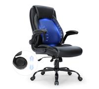 VEVOR Silla de Oficina de Cuero Silla Ejecutiva Ergonómica con Soporte Lumbar Ajustable Asiento de Oficina Carga Máxima de 136 kg Respaldo Alto Reposabrazos Reclinables para Oficina