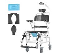 VEVOR Silla de Ruedas para Ducha Aleación de Aluminio 1085 x 550 x 1315 mm Negro