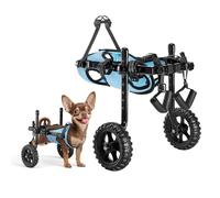 VEVOR Silla de Ruedas para Perros para Patas traseras, Silla de Ruedas Ligera de 2 Ruedas para Mascotas, Altura, Ancho y Longitud Ajustable, Carrito de Perro con Ruedas Que absorben los Golpes, para