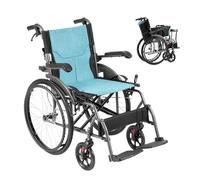 VEVOR Silla de Ruedas Ultraligera de Aleación de Aluminio Duradera, con Brazos Abatibles hasta el Largo del Escritorio, Reposapiés Ajustables en 3 Posiciones, Carga de 113,4 kg, 1080 x 635 x 920 mm