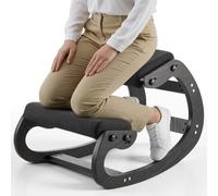 VEVOR Silla Ergonómica de Rodillas con Estructura de Madera, Cojines de Espuma Gruesa Ajustables, Taburete para Rodillas Carga de 120 kg, Relajación de Cuello y Espalda para Hogar, Oficina, Negro