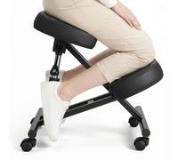 VEVOR Silla Ergonómica de Rodillas con Ruedas, Taburete para Rodillas Postura en Forma de X con Altura Ajustable y Cojines de Espuma Gruesa, Relajarse de Cuello y Espalda para Hogar, Oficina, Negro